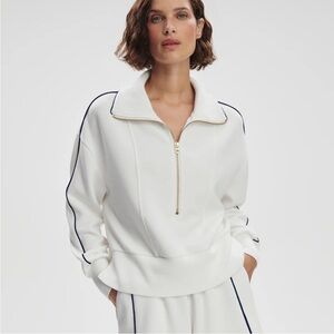 Varley White Zip-Up Sweatshirt